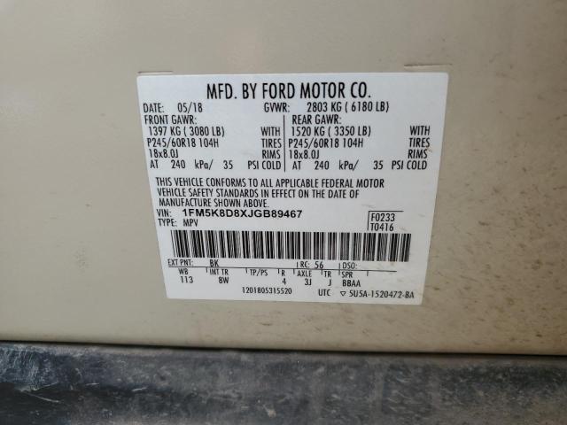 Photo 12 VIN: 1FM5K8D8XJGB89467 - FORD EXPLORER X 