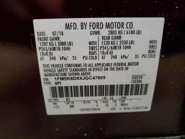 Photo 13 VIN: 1FM5K8D8XJGC47805 - FORD EXPLORER X 