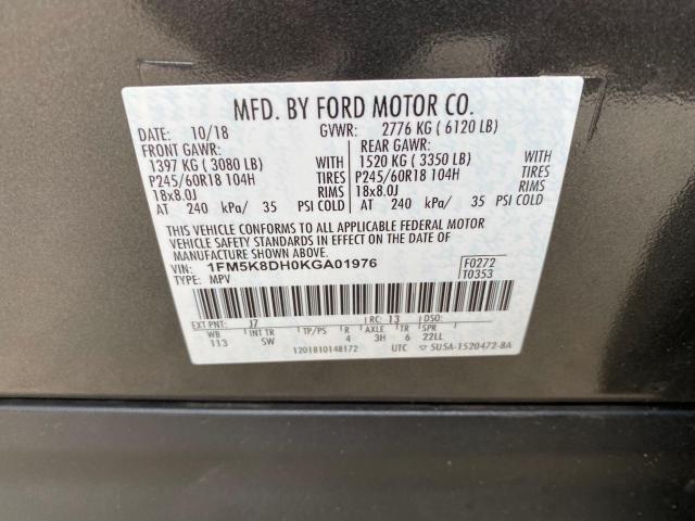 Photo 9 VIN: 1FM5K8DH0KGA01976 - FORD EXPLORER 