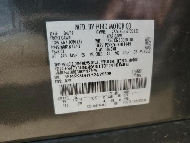 Photo 12 VIN: 1FM5K8DH1HGC75809 - FORD EXPLORER X 