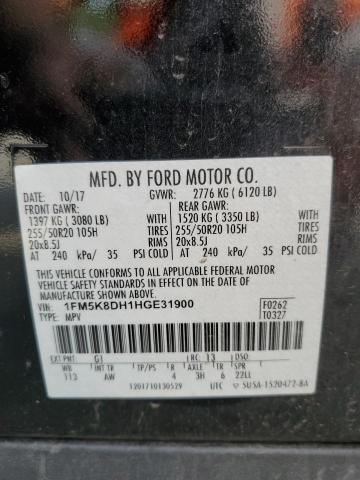 Photo 12 VIN: 1FM5K8DH1HGE31900 - FORD EXPLORER 