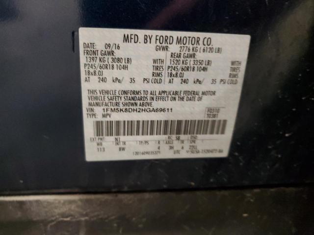 Photo 12 VIN: 1FM5K8DH2HGA69611 - FORD EXPLORER 