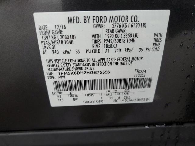 Photo 12 VIN: 1FM5K8DH2HGB75556 - FORD EXPLORER X 