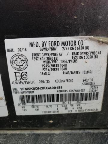 Photo 12 VIN: 1FM5K8DH3KGA00188 - FORD EXPLORER X 