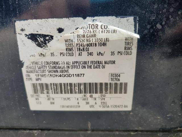 Photo 12 VIN: 1FM5K8DH4GGD11877 - FORD EXPLORER X 
