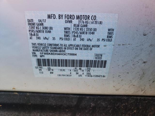 Photo 12 VIN: 1FM5K8DH4HGC75884 - FORD EXPLORER X 