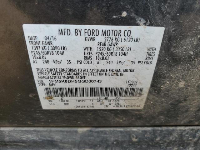 Photo 13 VIN: 1FM5K8DH5GGD00743 - FORD EXPLORER X 