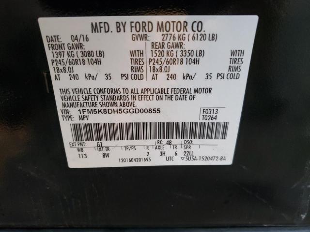 Photo 11 VIN: 1FM5K8DH5GGD00855 - FORD EXPLORER 