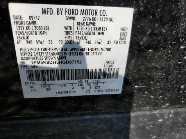 Photo 12 VIN: 1FM5K8DH5HGD97752 - FORD EXPLORER X 