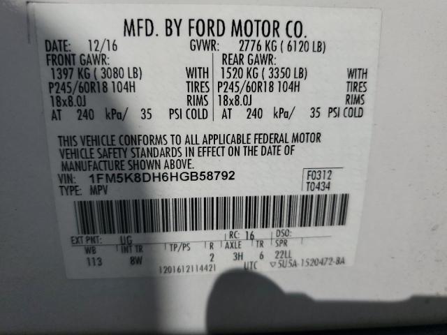 Photo 13 VIN: 1FM5K8DH6HGB58792 - FORD EXPLORER 