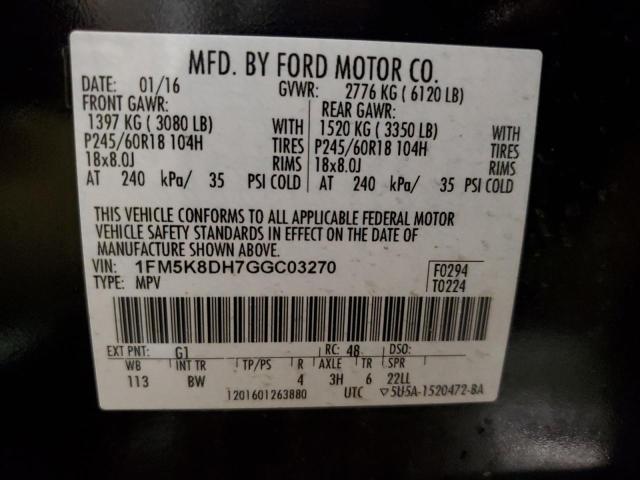 Photo 13 VIN: 1FM5K8DH7GGC03270 - FORD EXPLORER X 