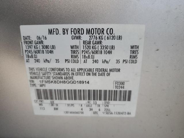 Photo 12 VIN: 1FM5K8DH8GGD18914 - FORD EXPLORER X 