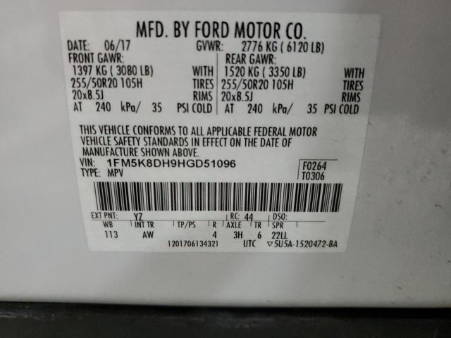 Photo 12 VIN: 1FM5K8DH9HGD51096 - FORD EXPLORER X 