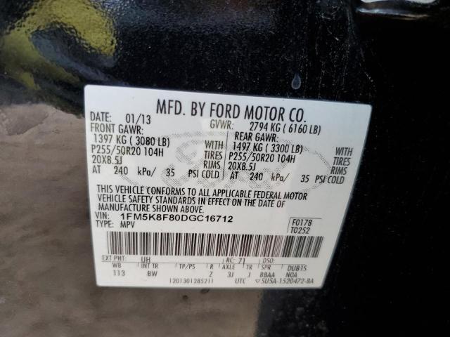 Photo 12 VIN: 1FM5K8F80DGC16712 - FORD EXPLORER 