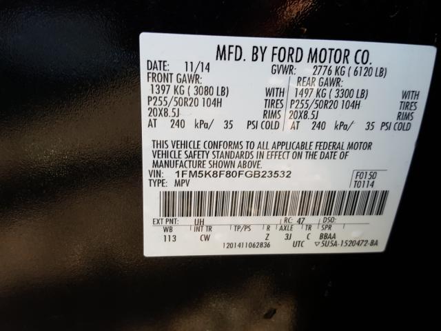 Photo 9 VIN: 1FM5K8F80FGB23532 - FORD EXPLORER L 