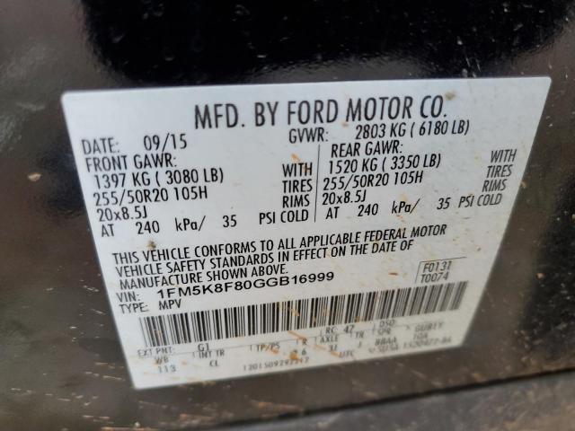 Photo 13 VIN: 1FM5K8F80GGB16999 - FORD EXPLORER L 