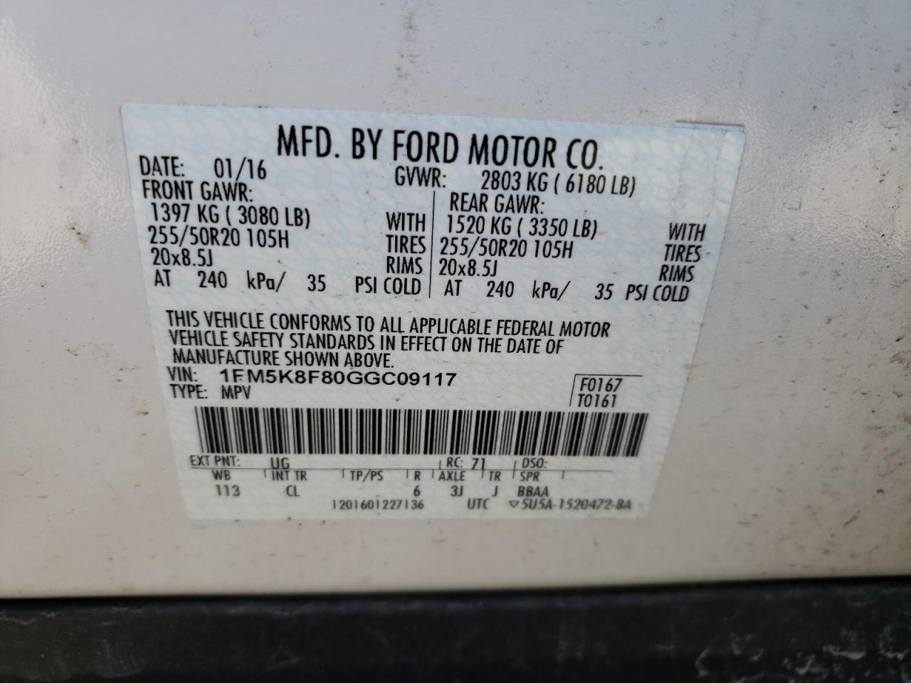 Photo 12 VIN: 1FM5K8F80GGC09117 - FORD EXPLORER 