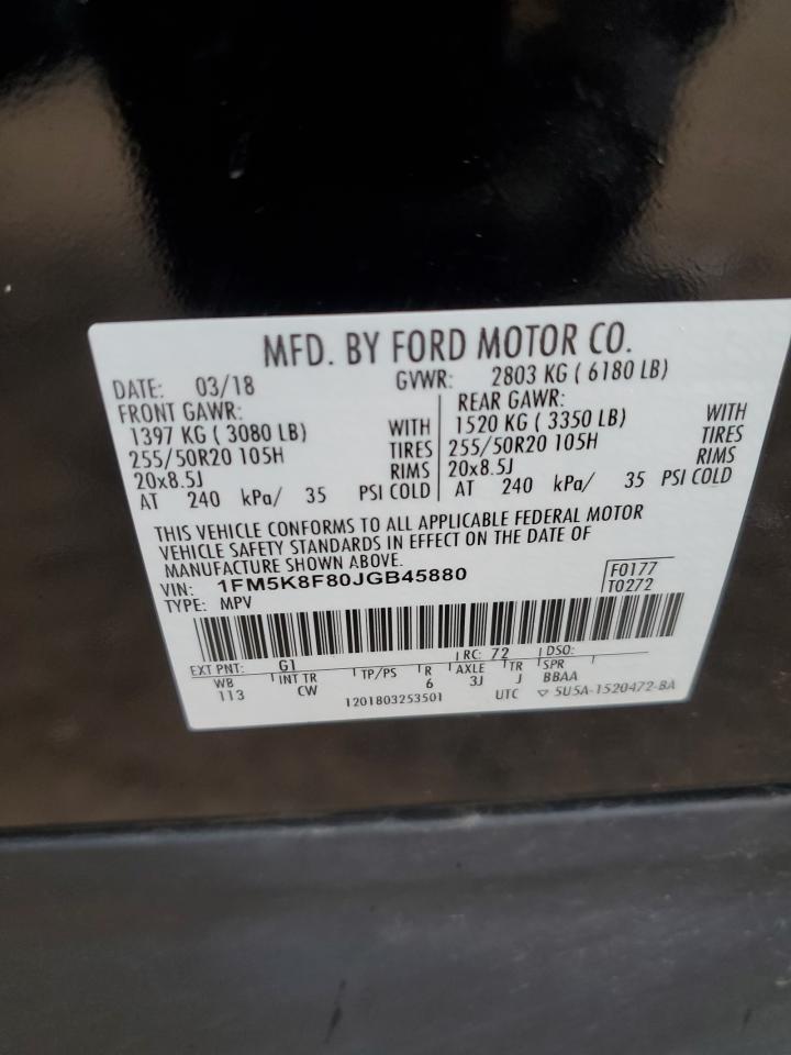 Photo 12 VIN: 1FM5K8F80JGB45880 - FORD EXPLORER 