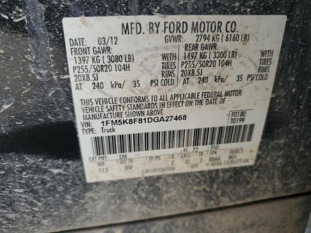 Photo 12 VIN: 1FM5K8F81DGA27468 - FORD EXPLORER L 