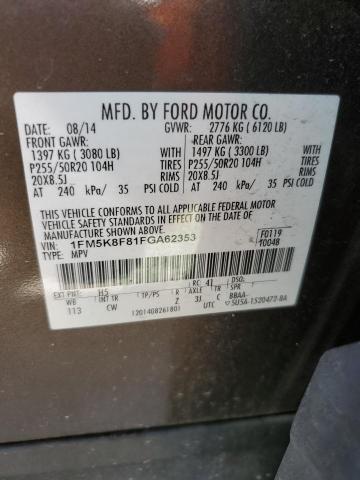 Photo 11 VIN: 1FM5K8F81FGA62353 - FORD EXPLORER L 