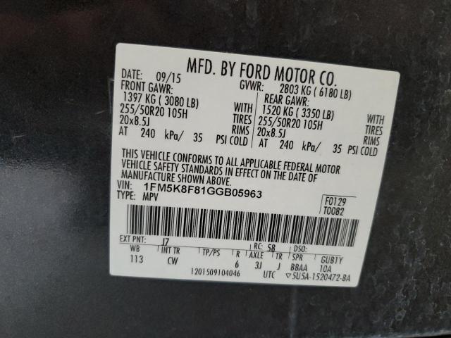 Photo 12 VIN: 1FM5K8F81GGB05963 - FORD EXPLORER L 