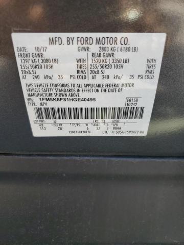 Photo 11 VIN: 1FM5K8F81HGE40495 - FORD EXPLORER 