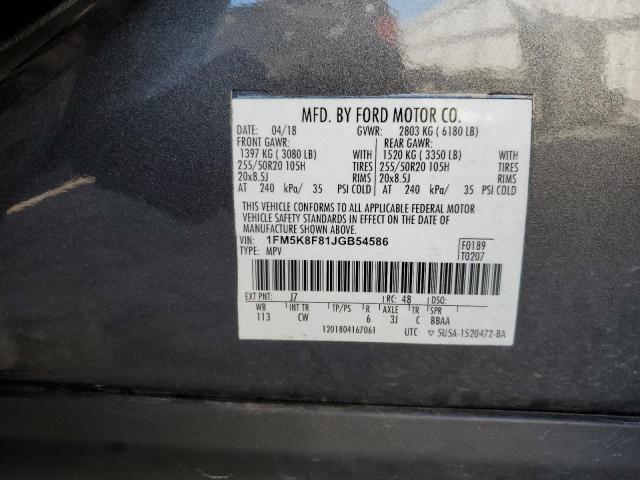 Photo 12 VIN: 1FM5K8F81JGB54586 - FORD EXPLORER 