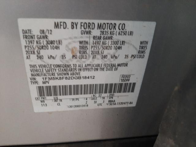 Photo 9 VIN: 1FM5K8F82DGB18412 - FORD EXPLORER L 