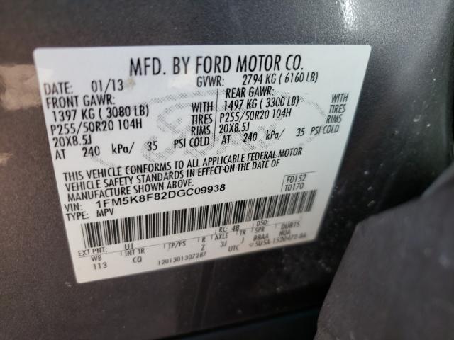 Photo 9 VIN: 1FM5K8F82DGC09938 - FORD EXPLORER L 