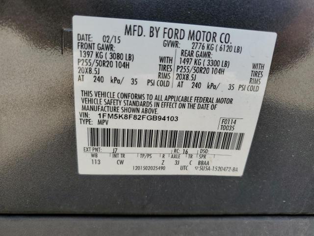 Photo 12 VIN: 1FM5K8F82FGB94103 - FORD EXPLORER L 