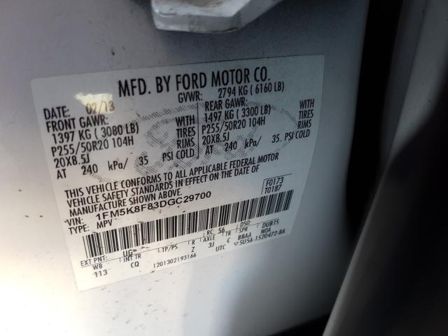 Photo 9 VIN: 1FM5K8F83DGC29700 - FORD EXPLORER L 