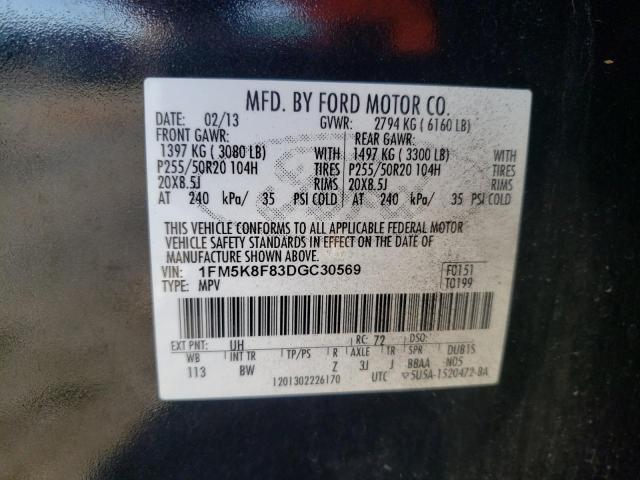 Photo 12 VIN: 1FM5K8F83DGC30569 - FORD EXPLORER L 