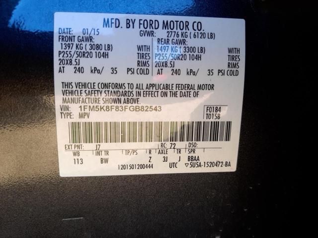 Photo 9 VIN: 1FM5K8F83FGB82543 - FORD EXPLORER L 