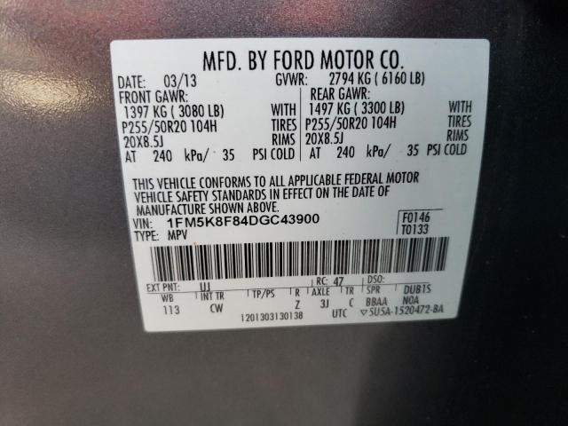 Photo 12 VIN: 1FM5K8F84DGC43900 - FORD EXPLORER L 