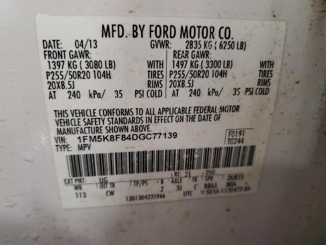 Photo 13 VIN: 1FM5K8F84DGC77139 - FORD EXPLORER L 