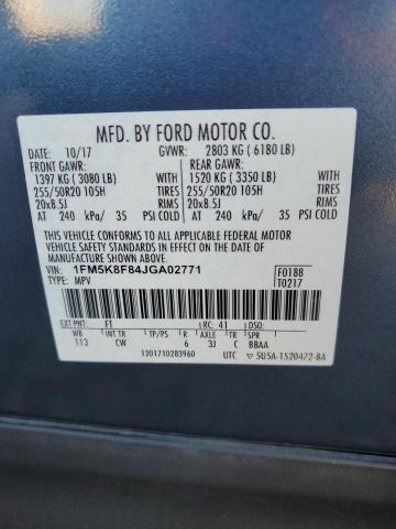 Photo 9 VIN: 1FM5K8F84JGA02771 - FORD EXPLORER L 