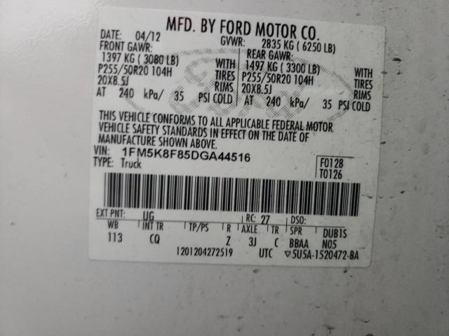 Photo 9 VIN: 1FM5K8F85DGA44516 - FORD EXPLORER L 