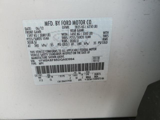 Photo 12 VIN: 1FM5K8F85DGA83994 - FORD EXPLORER L 