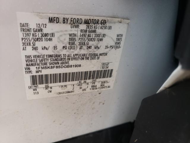 Photo 9 VIN: 1FM5K8F85DGB81908 - FORD EXPLORER L 