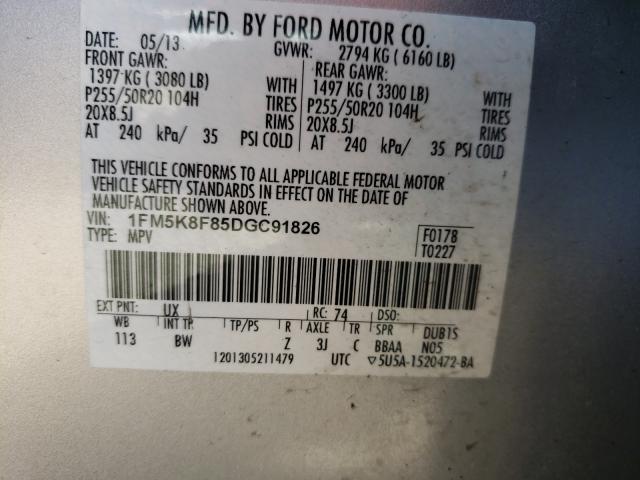 Photo 9 VIN: 1FM5K8F85DGC91826 - FORD EXPLORER L 