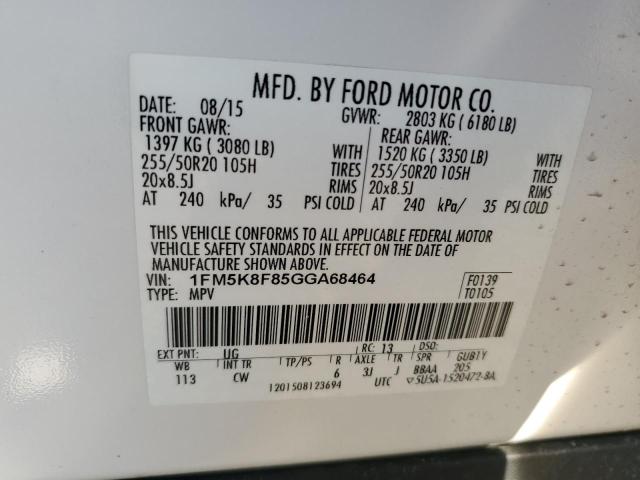 Photo 13 VIN: 1FM5K8F85GGA68464 - FORD EXPLORER L 