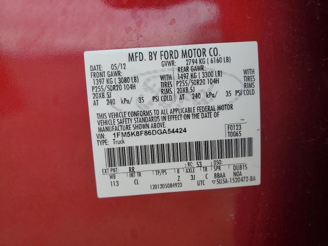 Photo 12 VIN: 1FM5K8F86DGA54424 - FORD EXPLORER 