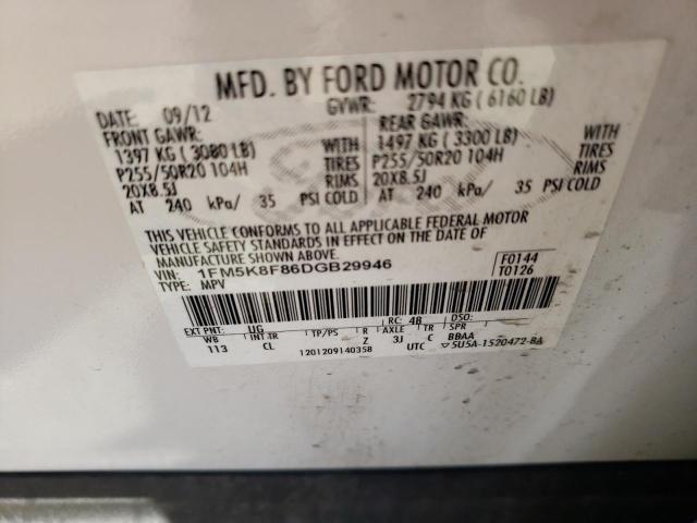 Photo 9 VIN: 1FM5K8F86DGB29946 - FORD EXPLORER L 