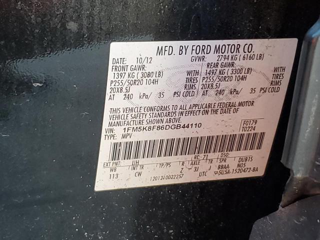 Photo 12 VIN: 1FM5K8F86DGB44110 - FORD EXPLORER L 