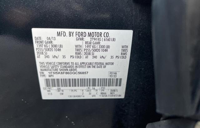 Photo 9 VIN: 1FM5K8F86DGC56857 - FORD EXPLORER L 