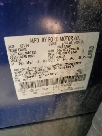 Photo 12 VIN: 1FM5K8F86FGA28196 - FORD EXPLORER 