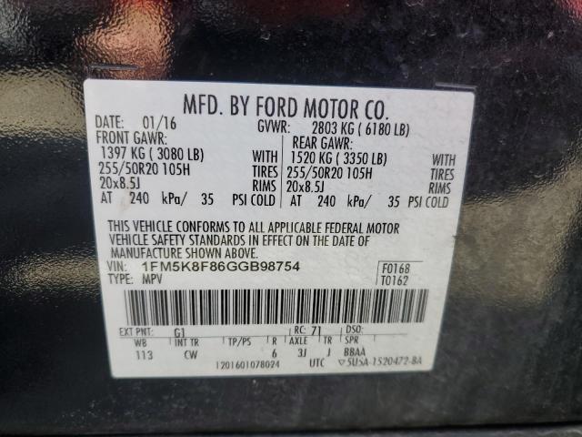 Photo 12 VIN: 1FM5K8F86GGB98754 - FORD EXPLORER L 