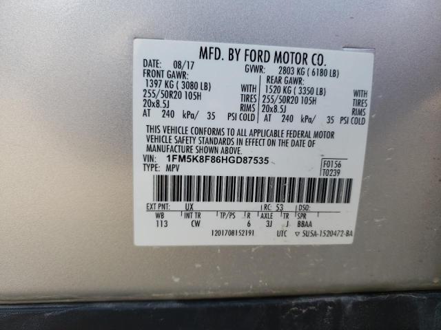 Photo 12 VIN: 1FM5K8F86HGD87535 - FORD EXPLORER L 