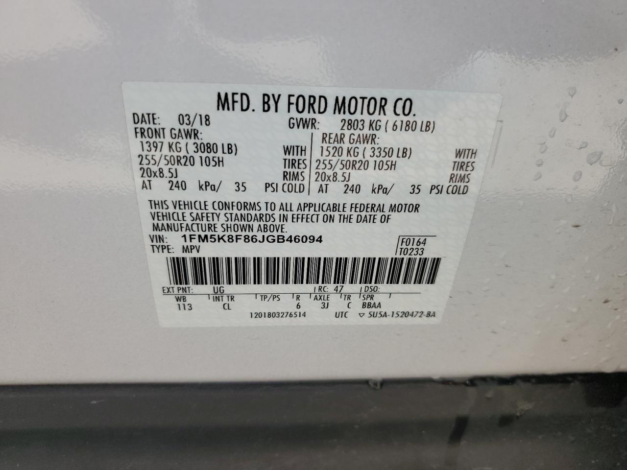 Photo 13 VIN: 1FM5K8F86JGB46094 - FORD EXPLORER 