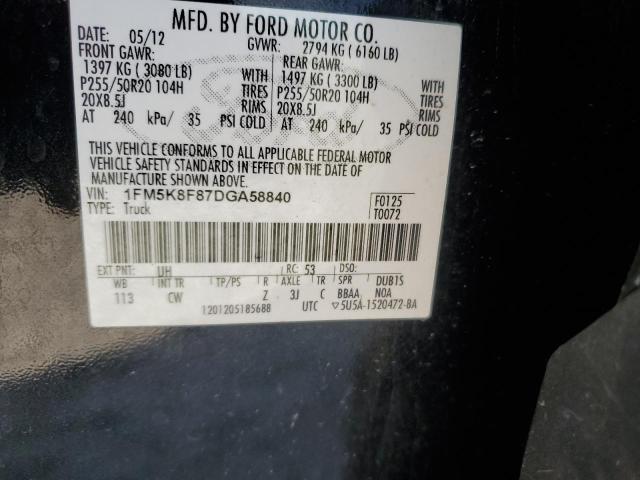 Photo 12 VIN: 1FM5K8F87DGA58840 - FORD EXPLORER 